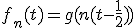 f_n(t) = g(n(t - \frac{1}{2}))